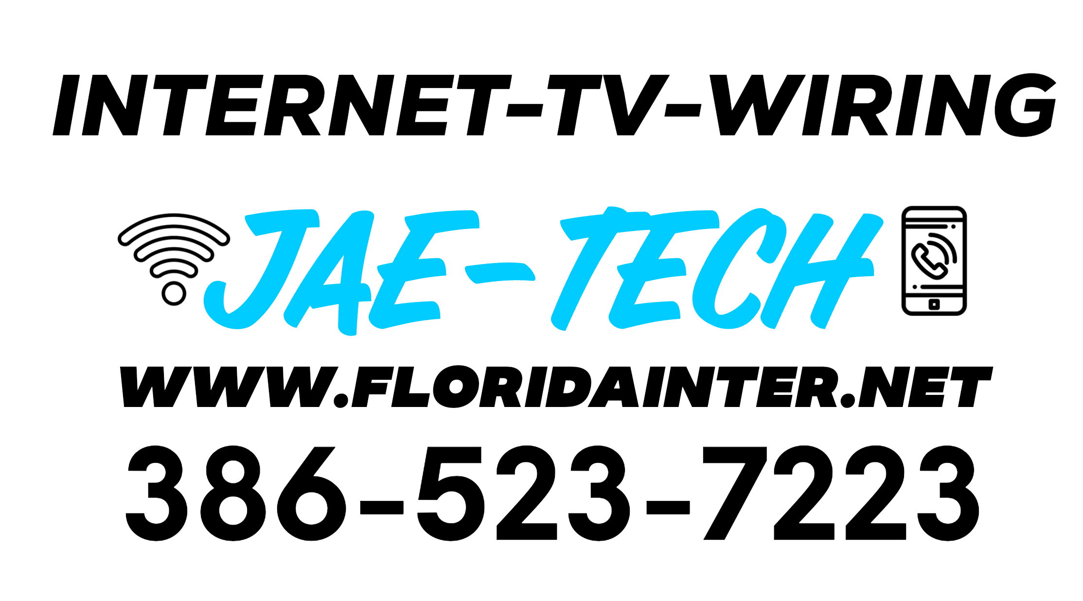 Jae-Tech Internet-TV-WIRING company brand logo www.floridainter.net 386-523-7223