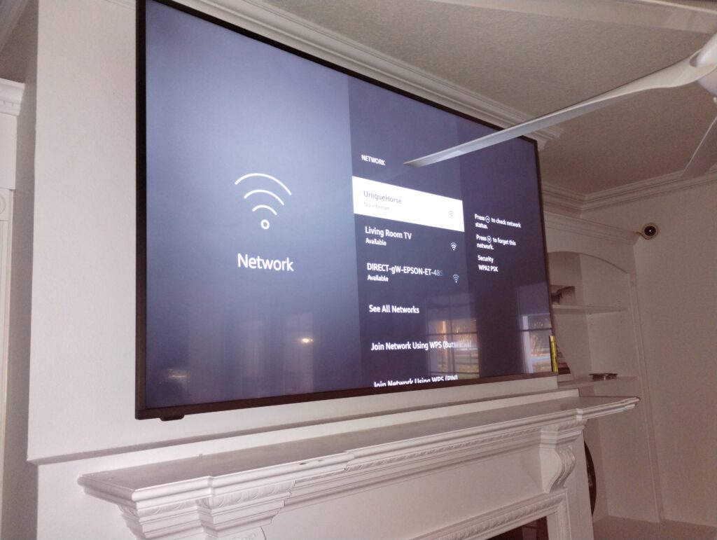 A Large tv mounted over a fireplace by customer request with precision, Installed by Jae-Tech LLC
The Best Local Internet Company in Florida